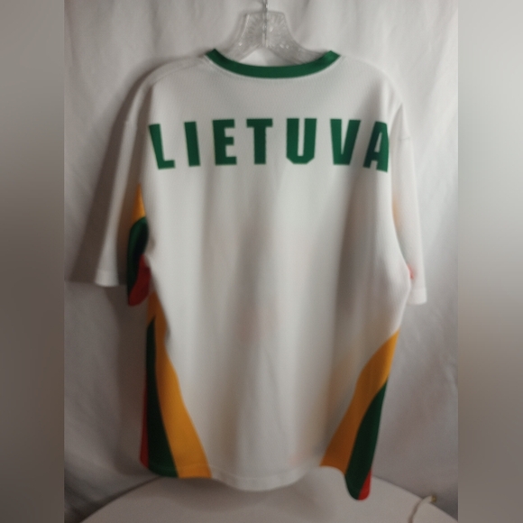 Écharpe Tricotée Lituanie Lietuva Soccer - Double Face Avec Blason Pour Supporters
